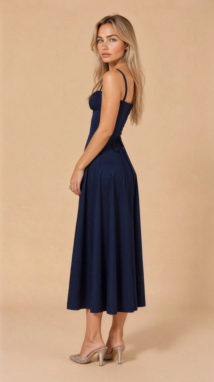 Josephine | Damen Elegantes Hochzeitsgast Korsett Midikleid
