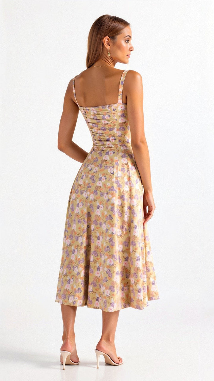 Josephine | Damen Elegantes Hochzeitsgast Korsett Midikleid