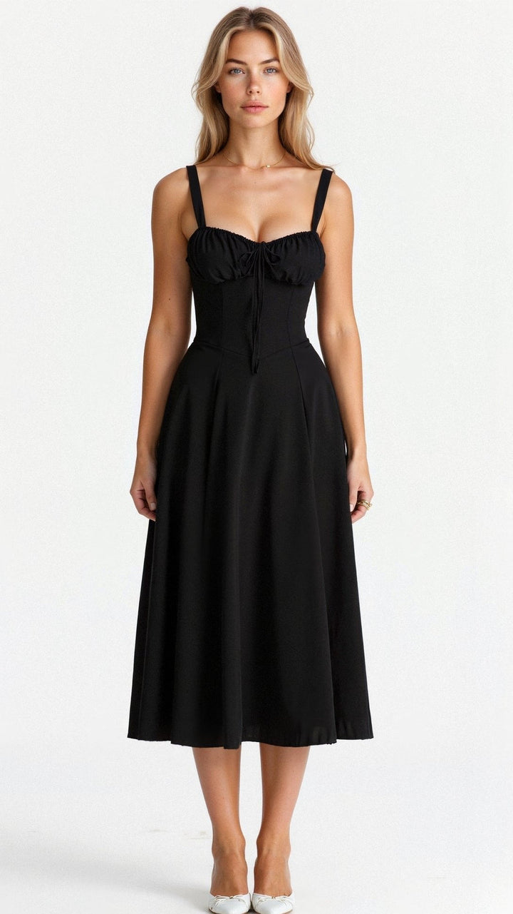 Josephine | Damen Elegantes Hochzeitsgast Korsett Midikleid