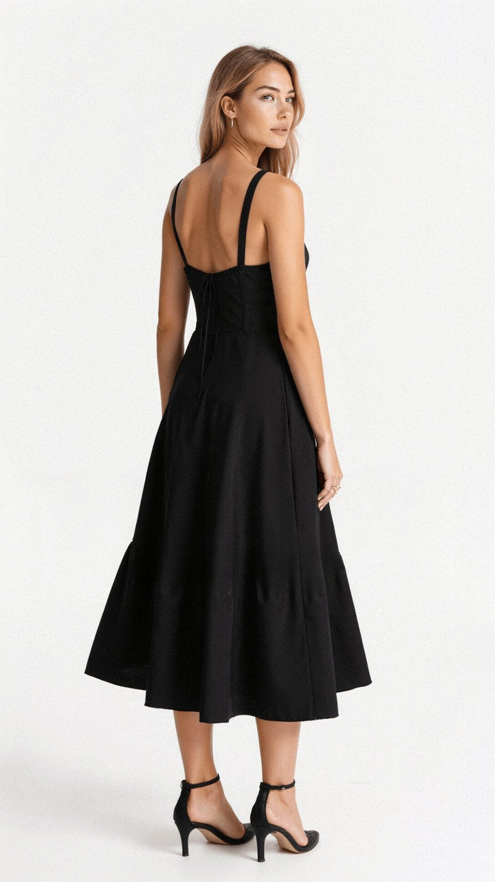 Josephine | Damen Elegantes Hochzeitsgast Korsett Midikleid