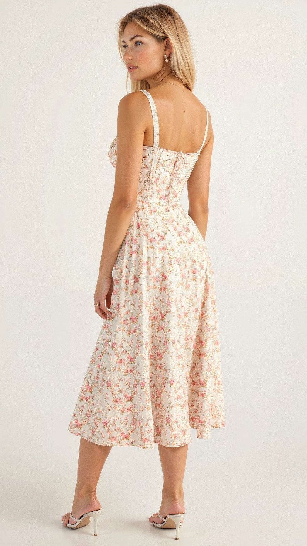 Josephine | Damen Elegantes Hochzeitsgast Korsett Midikleid
