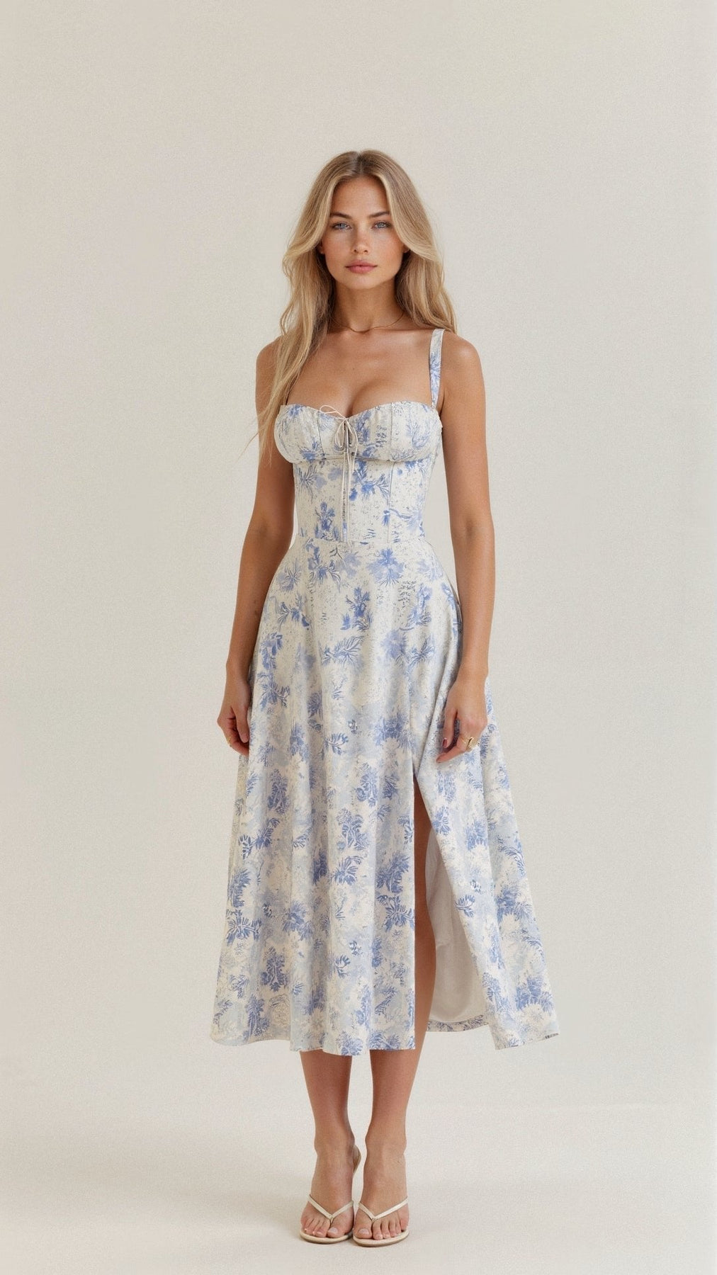 Josephine | Damen Elegantes Hochzeitsgast Korsett Midikleid