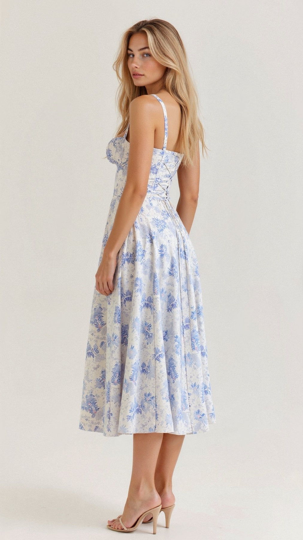 Josephine | Damen Elegantes Hochzeitsgast Korsett Midikleid