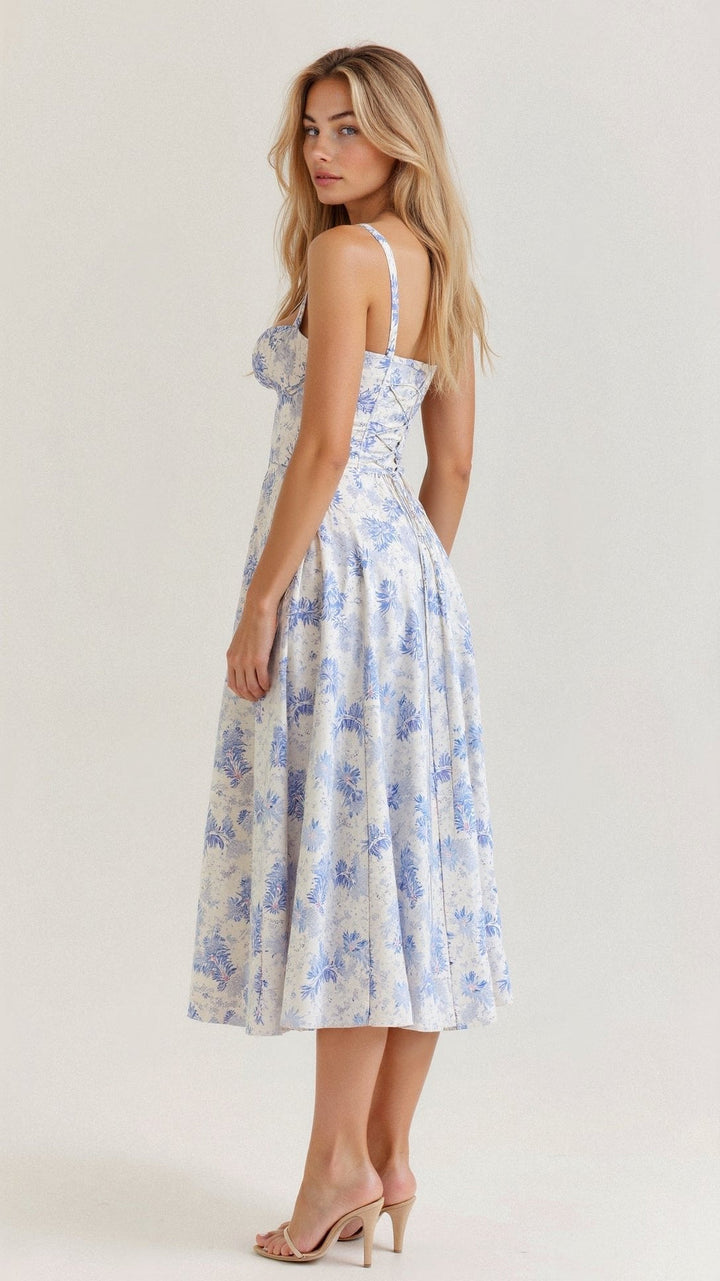 Josephine | Damen Elegantes Hochzeitsgast Korsett Midikleid
