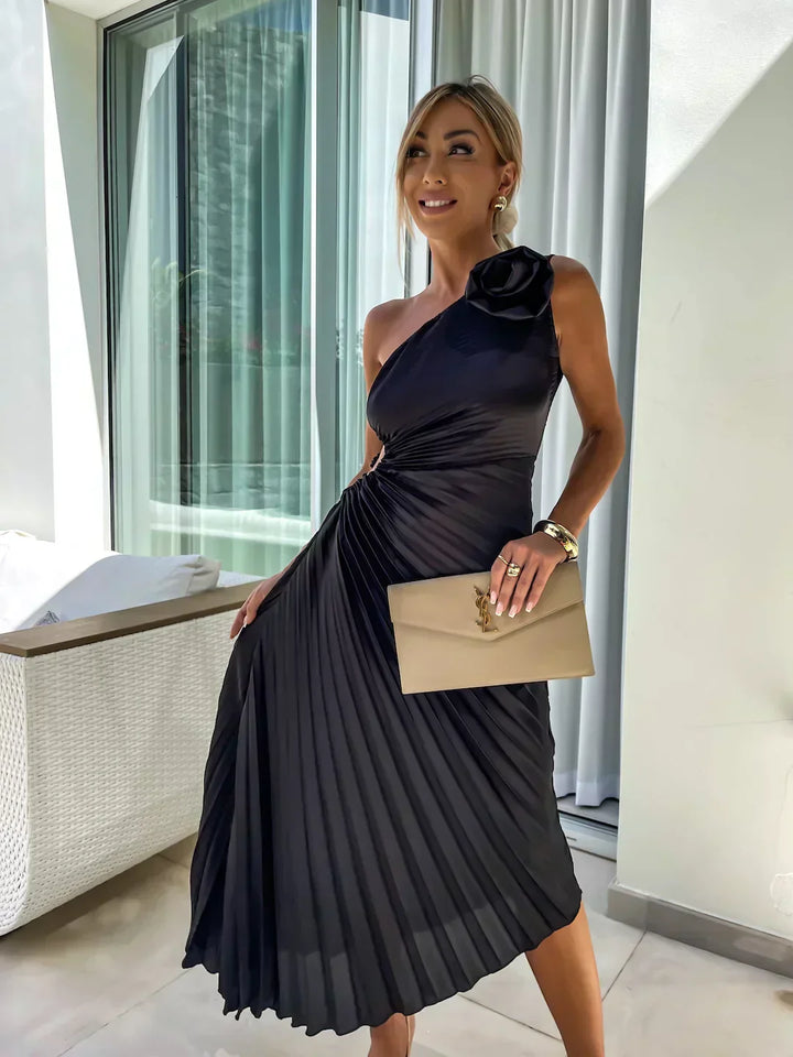 Emma | Damen Elegantes Hochzeitsgast Plisseekleid