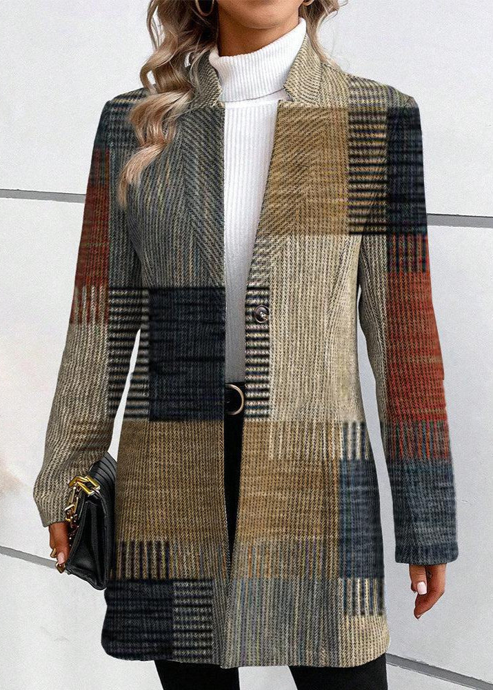 Heike | Damen Karierter Herbst Mantel