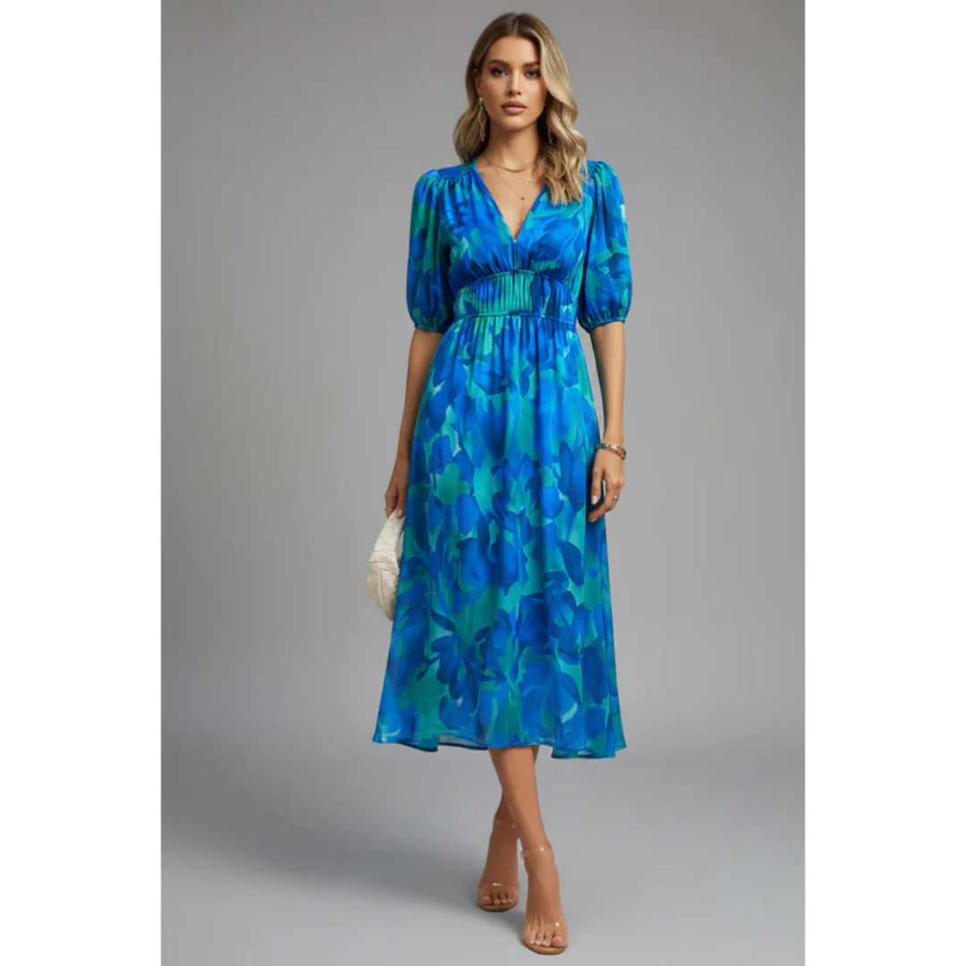 Milla | Damen Sommer Bedrucktes Abendkleid