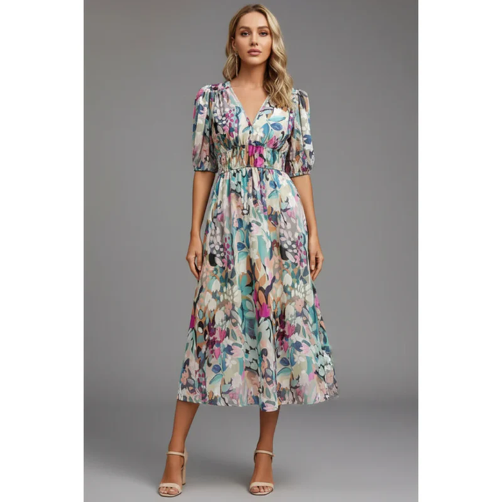 Milla | Damen Sommer Bedrucktes Abendkleid