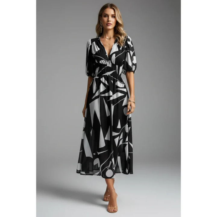 Milla | Damen Sommer Bedrucktes Abendkleid