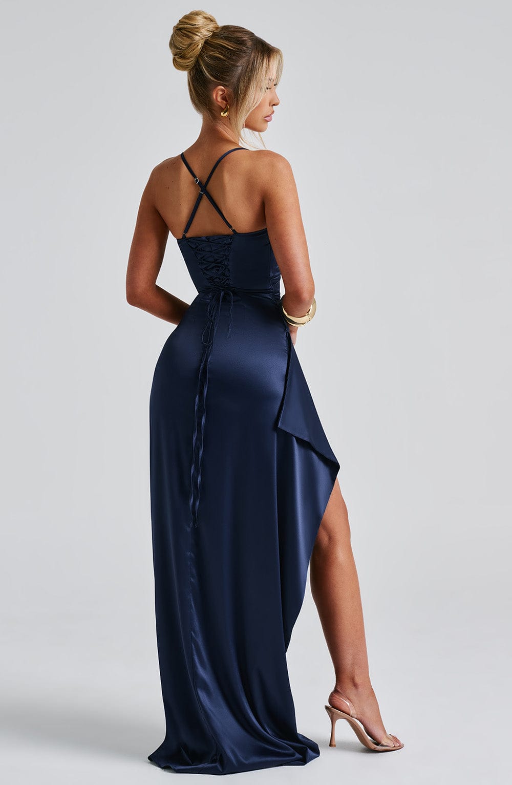 Gioia | Damen Elegantes Satin Abendkleid mit Cowl-Ausschnitt