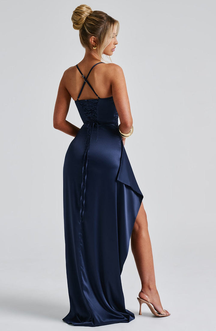 Gioia | Damen Elegantes Satin Abendkleid mit Cowl-Ausschnitt