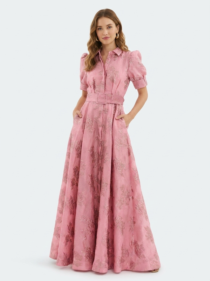 Zoe | Damen Formales Blumenmuster Hochzeitsgastkleid