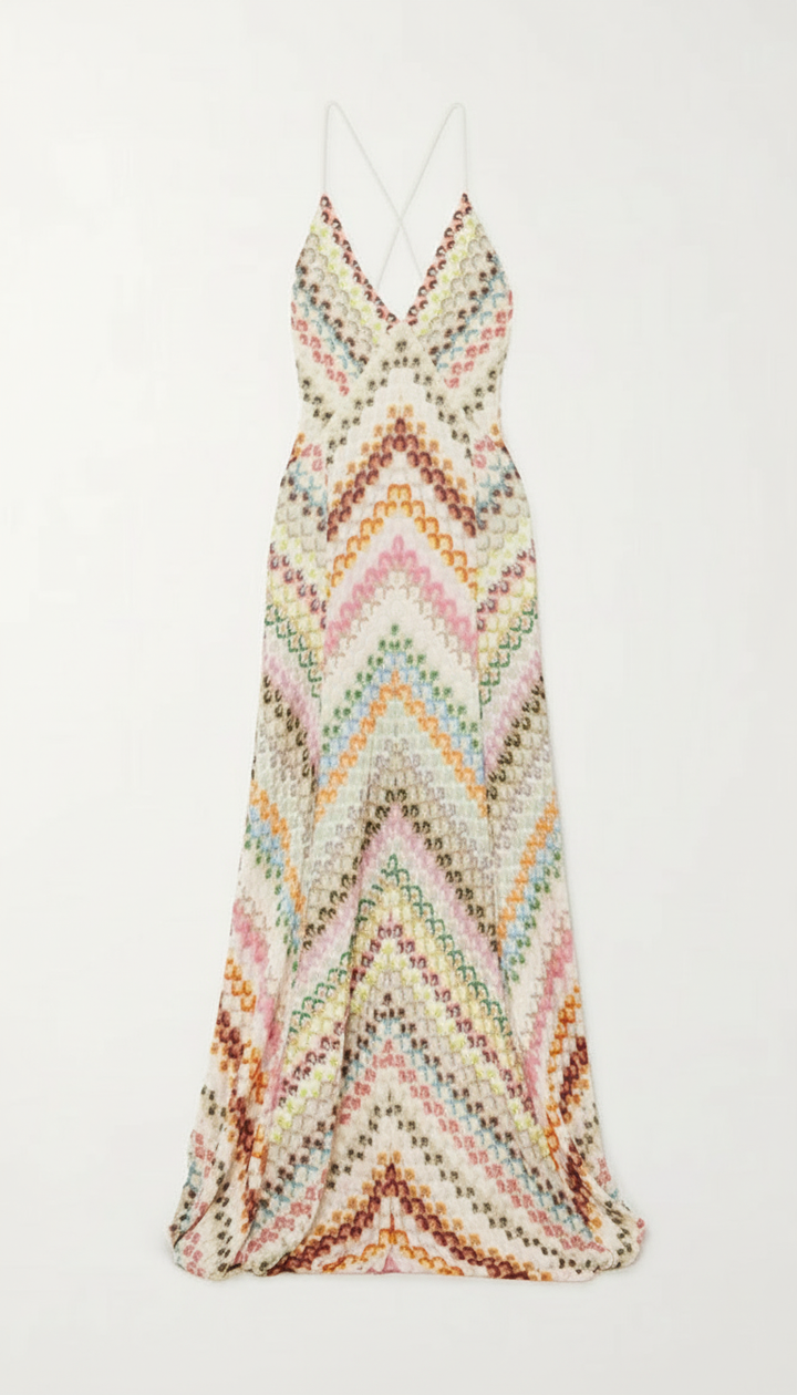 Marina | Damen Elegantes V-Ausschnitt Sommer Maxikleid