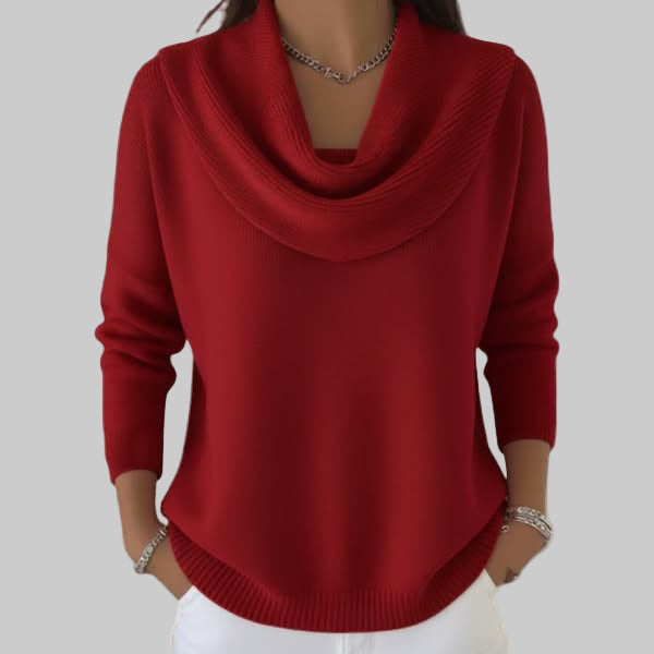 Carlotta | Damen Komfort Wasserfallausschnitt Pullover