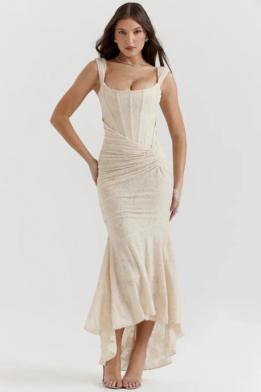Nora | Damen Besticktes Abendkleid mit Korsage