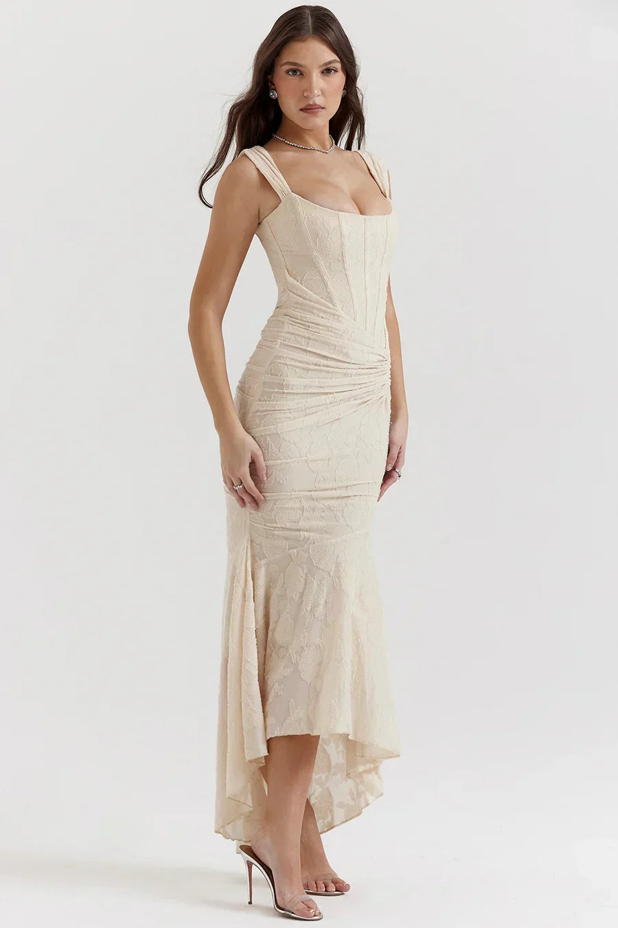 Nora | Damen Besticktes Abendkleid mit Korsage