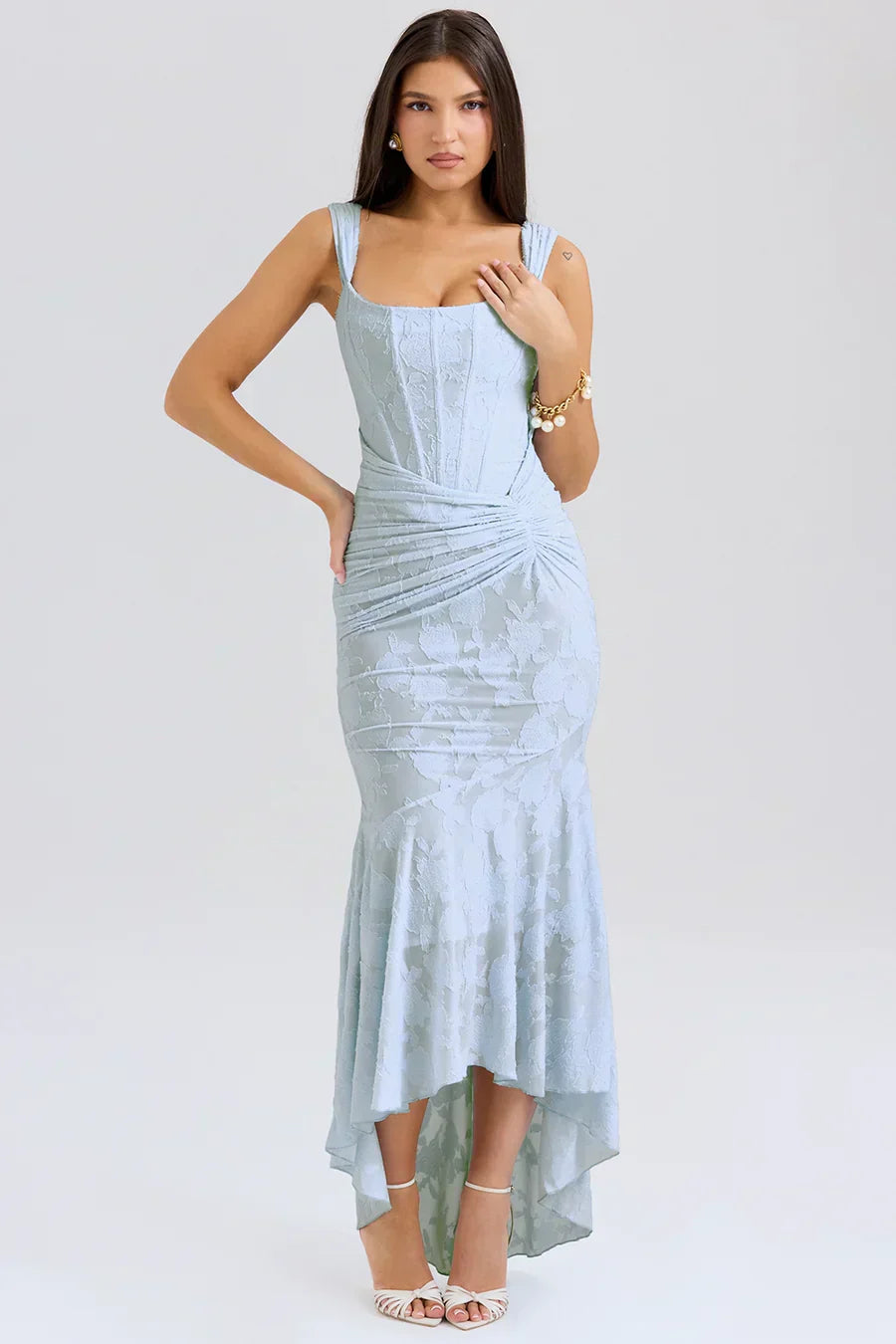 Nora | Damen Besticktes Abendkleid mit Korsage