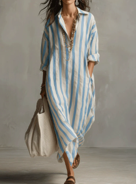 Eveline | Vestito estivo lungo a righe da donna