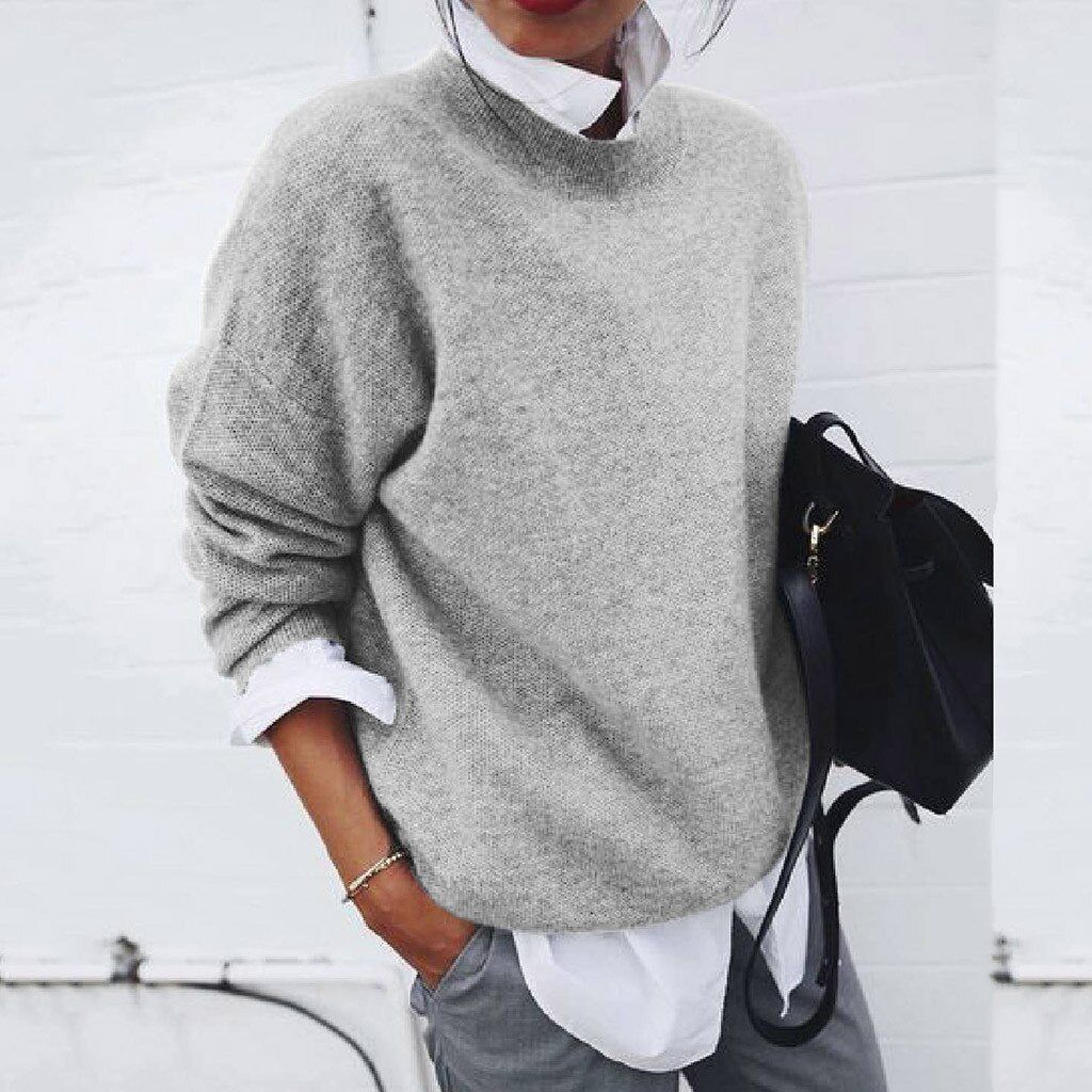 Chiara | Women's Elegant Crew Neck Knit Sweater