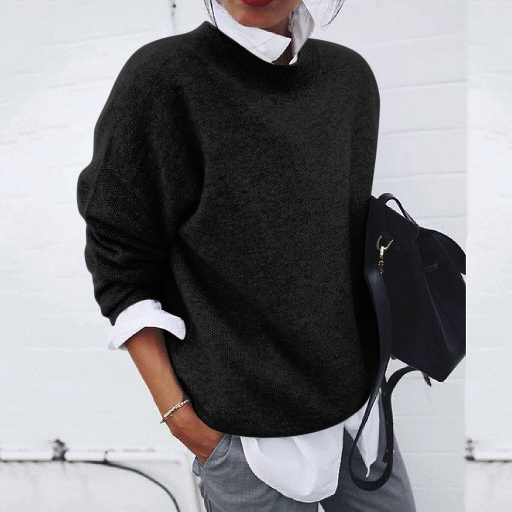 Chiara | Women's Elegant Crew Neck Knit Sweater