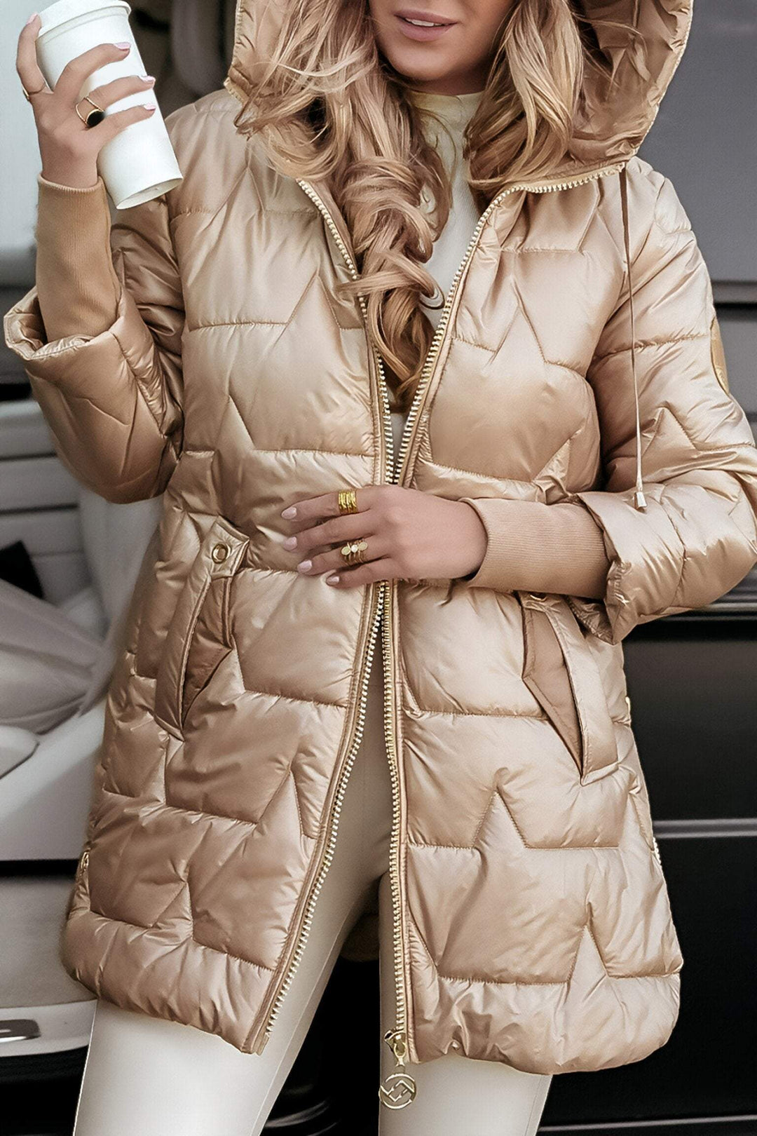 Aspen | Damen Warme Modische Lange Steppjacke