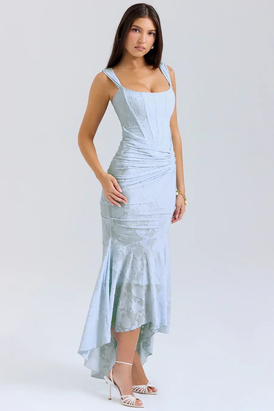 Nora | Damen Besticktes Abendkleid mit Korsage