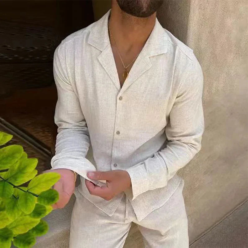 Sadiq | Herren Sommerliches Leinen Set