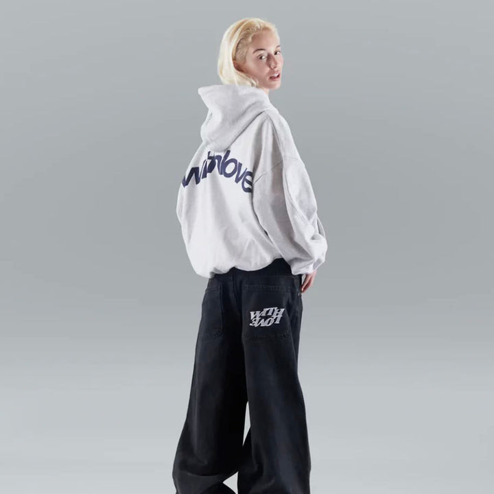 Chloe | Damen Modischer Oversized Hoodie mit Text