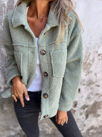 Penelope | Women's Cozy Button-Up Teddy Jacket