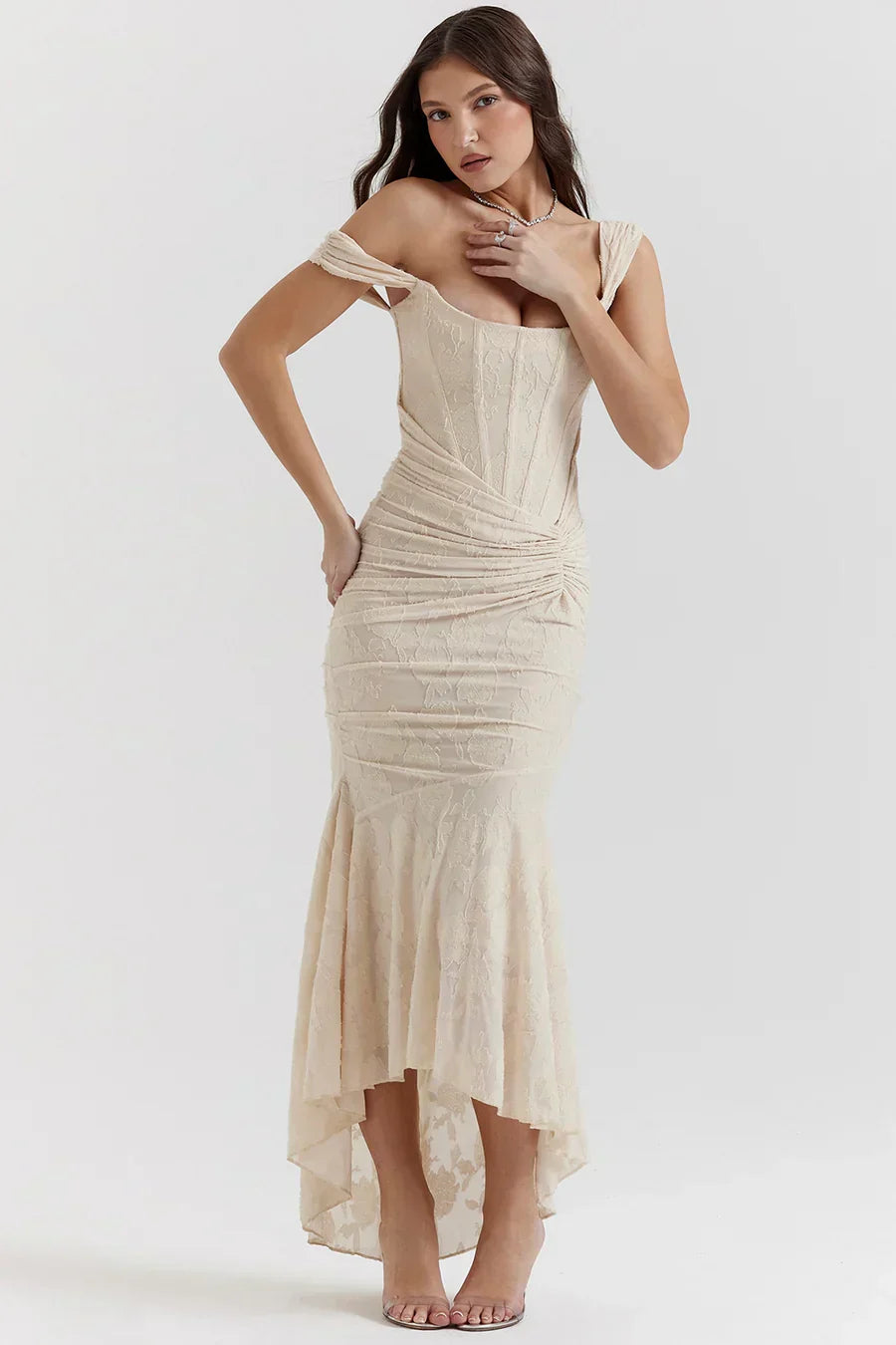 Nora | Damen Besticktes Abendkleid mit Korsage