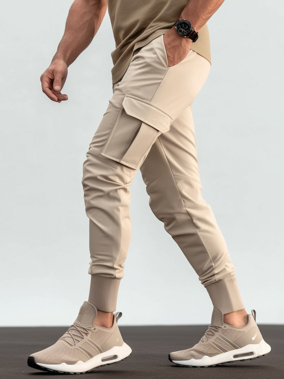 Ethan | Herren Technische Slim Fit Cargo Jogginghose