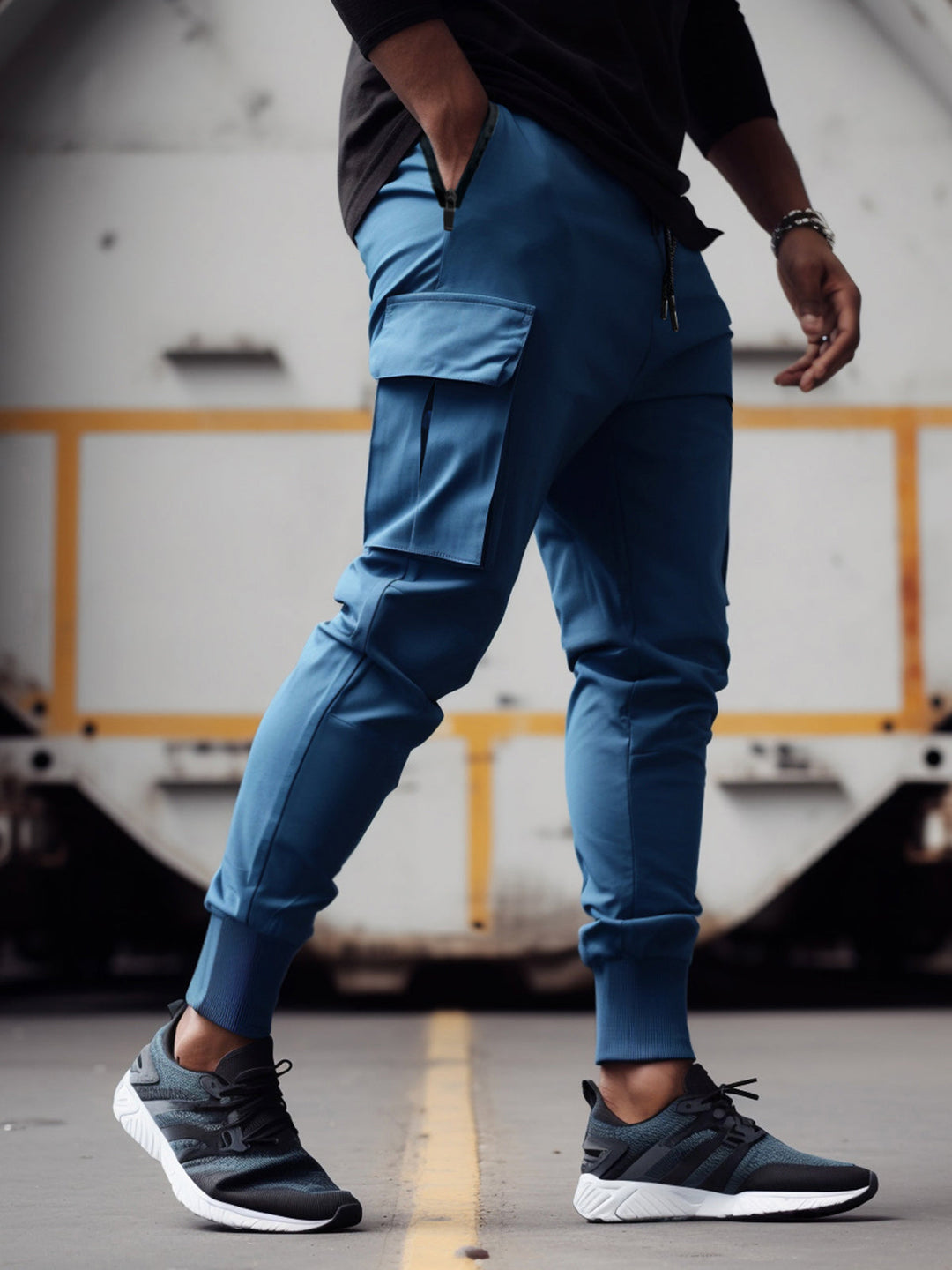 Ethan | Herren Technische Slim Fit Cargo Jogginghose