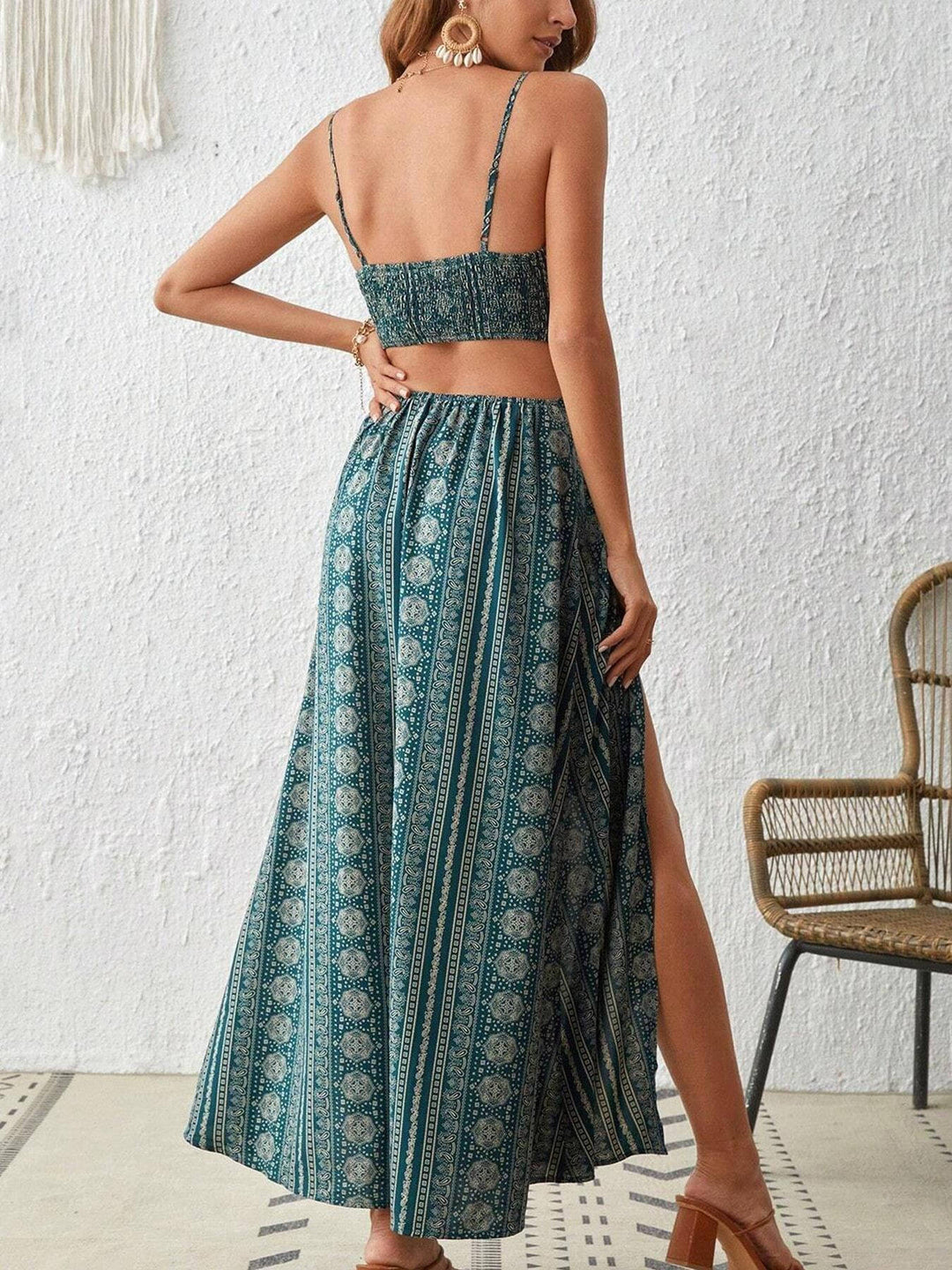 Beate | Damen Sommer Boho Maxikleid