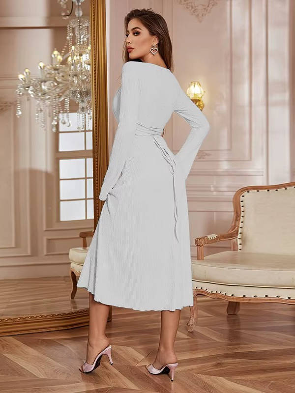Anja | Damen Eckiger Ausschnitt Hochzeitsgast Midikleid