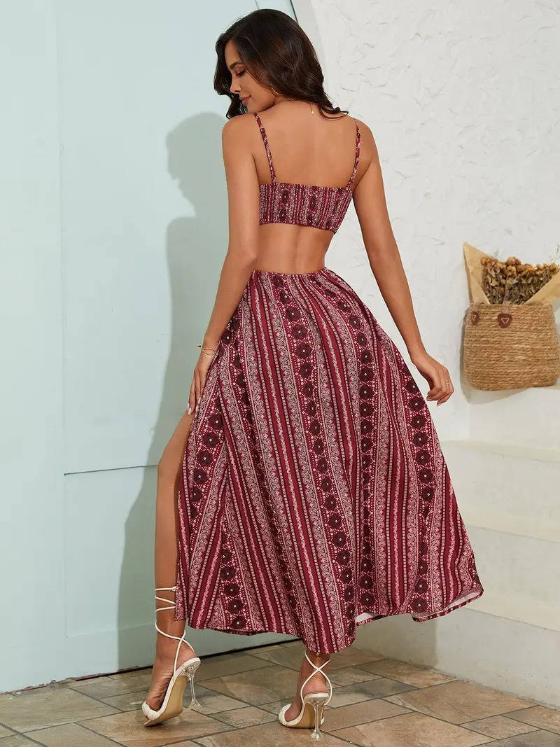 Beate | Damen Sommer Boho Maxikleid