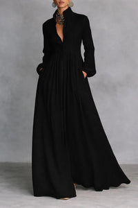 Caroline | Damen Elegantes Hochzeitsgast Maxikleid mit Knopfleiste