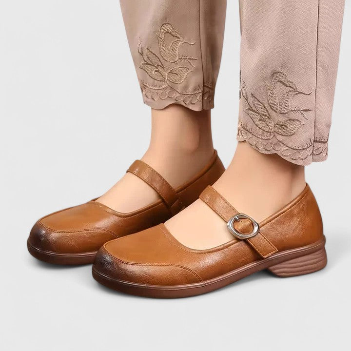 Daniela | Damen Vintage Slip-on Schnalle Mary Janes