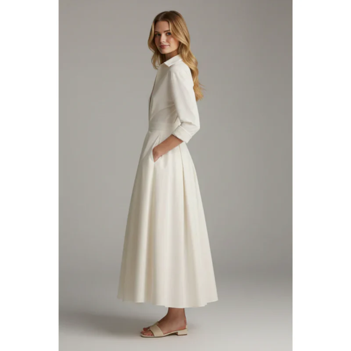 Joana | Damen Elegantes V-Ausschnitt Maxi Abendkleid