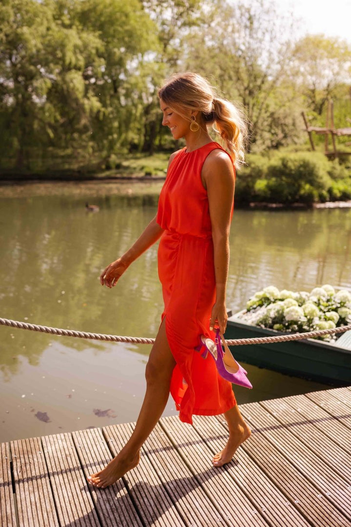 Enya | Damen Elegantes Armelloses Sommerkleid