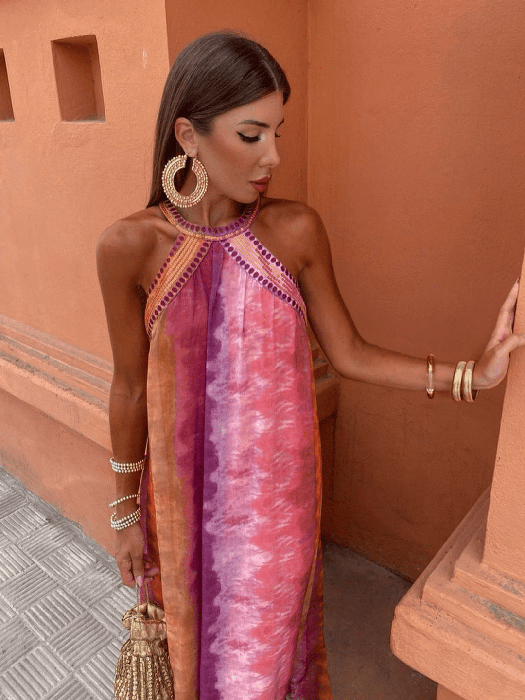 Bianca | Damen Elegant Neckholder Hochzeitsgastkleid