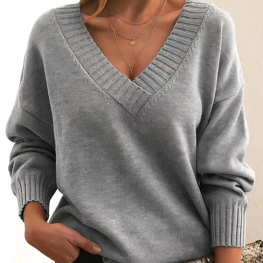 Solveig | Damen Komfort Kaschmirpullover Mit V-Ausschnitt