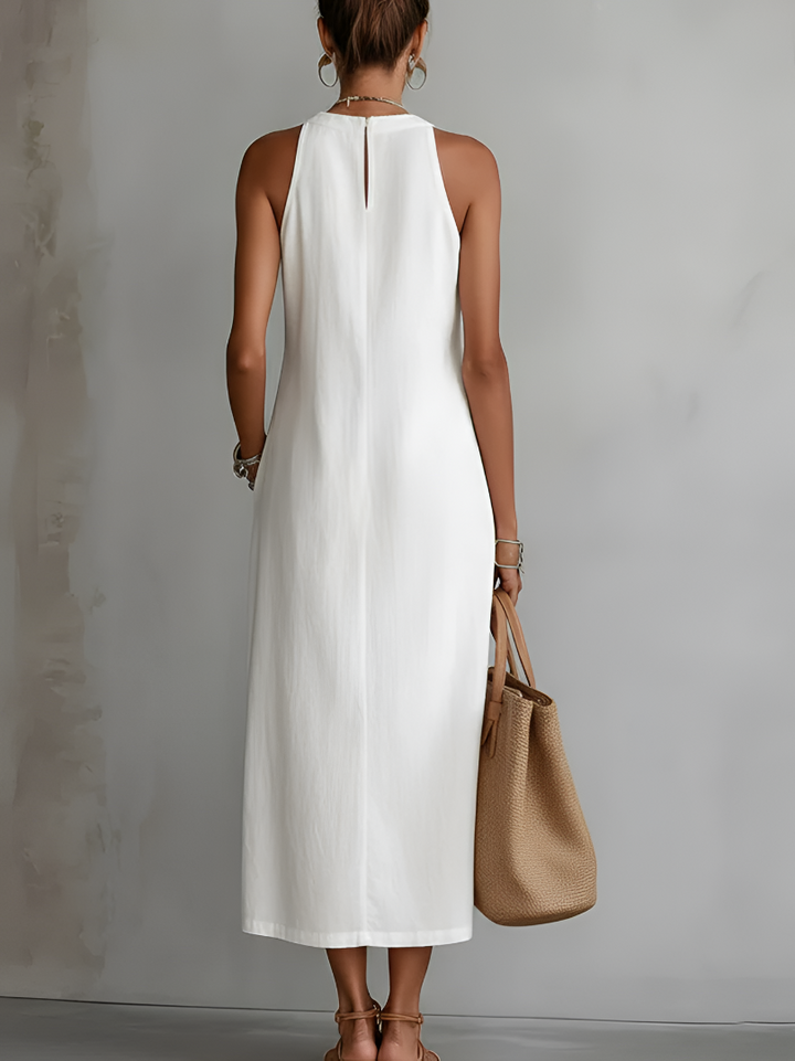 Beatrice | Damen Ärmelloses Besticktes Sommer Maxikleid