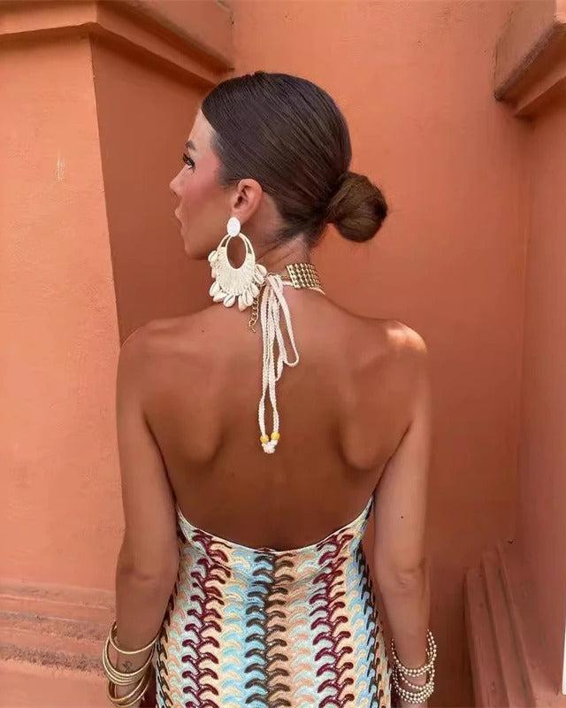 Celine | Damen Sommer Ärmellos Hochzeitsgastkleid