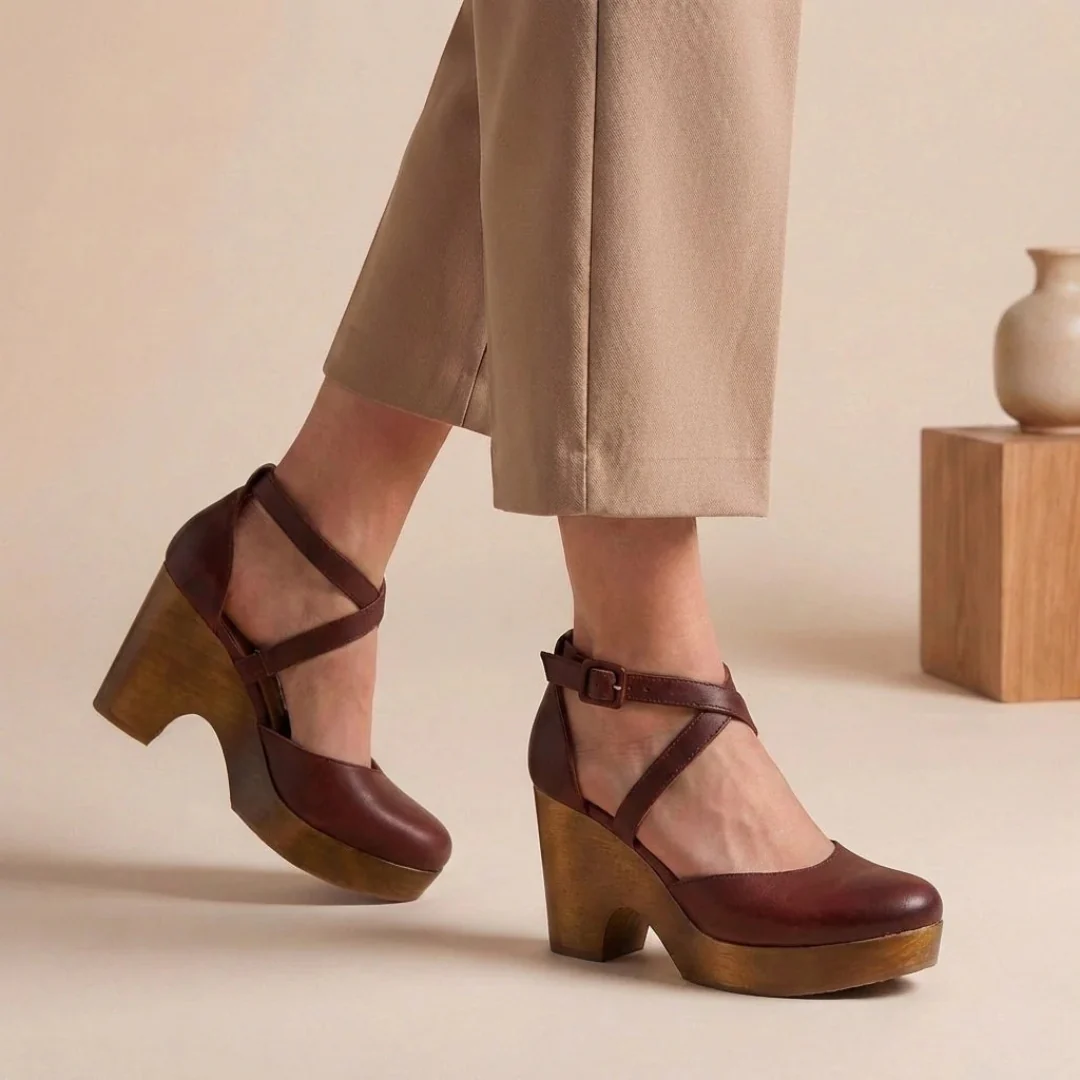 Neele | Damen Orthopädische Plateausandalen Mit Absatz