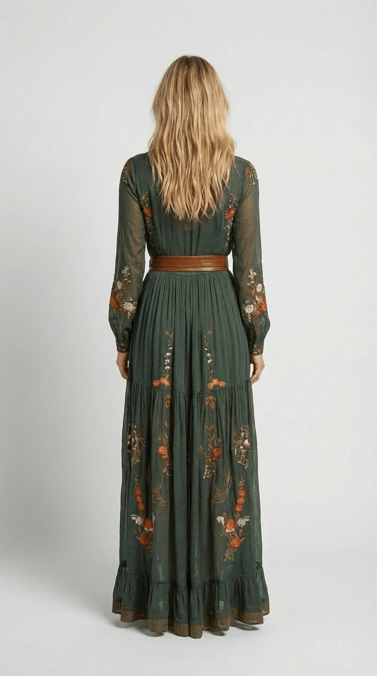 Geraldine | Damen Elegantes Hochzeitsgast Boho Maxikleid