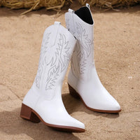 Flavia | Damen Bestickte Western Cowboy Stiefel