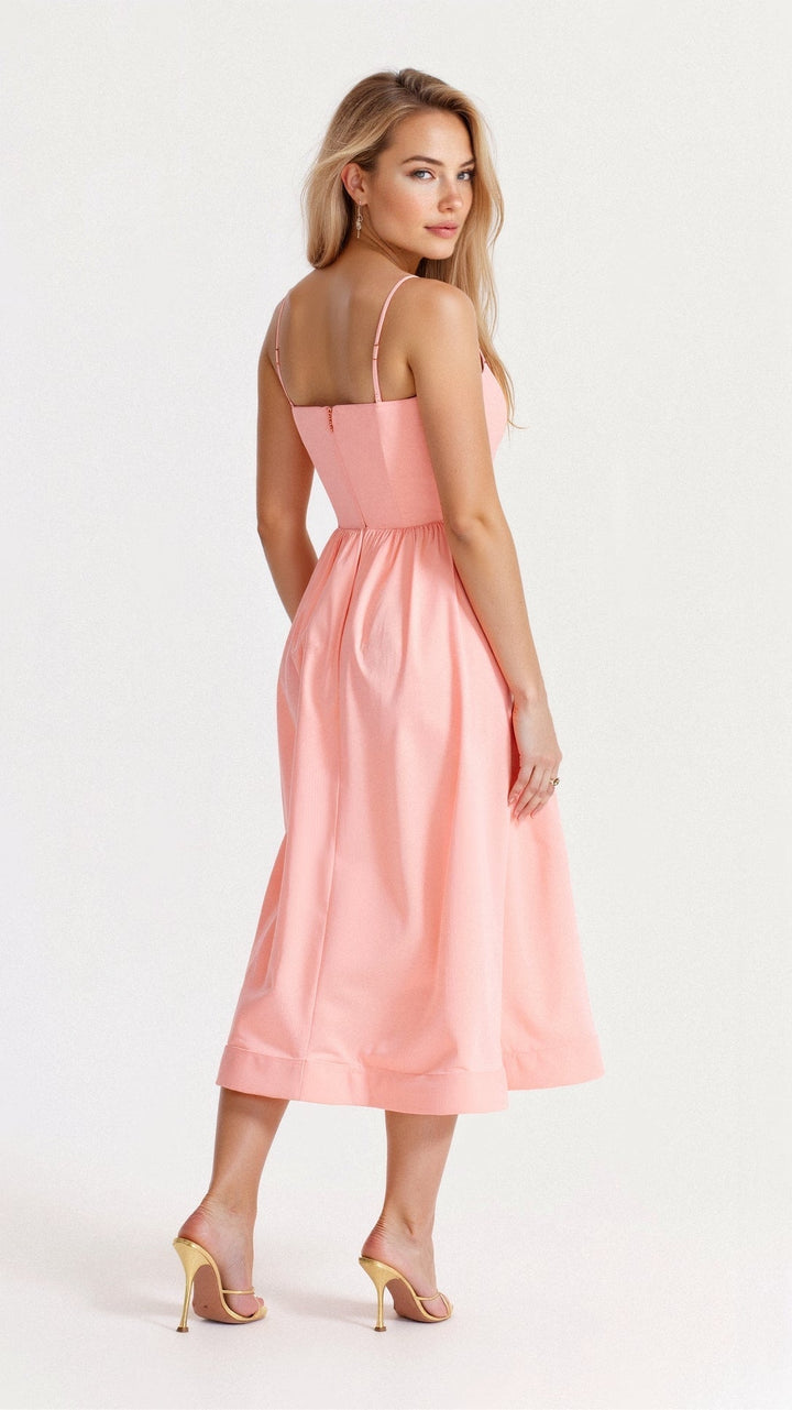 Tanja | Damen Klassisches A-Linien Kleid Mit Spaghettiträgern