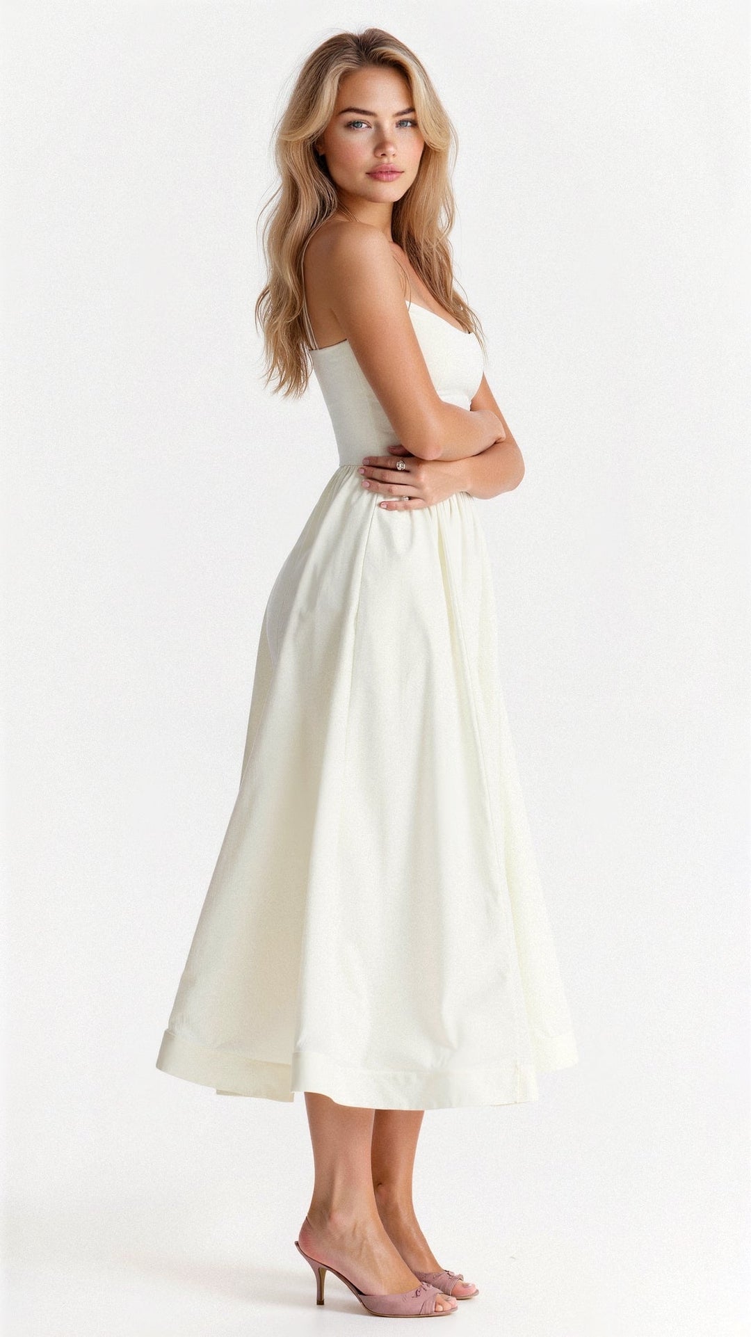 Tanja | Damen Klassisches A-Linien Kleid Mit Spaghettiträgern