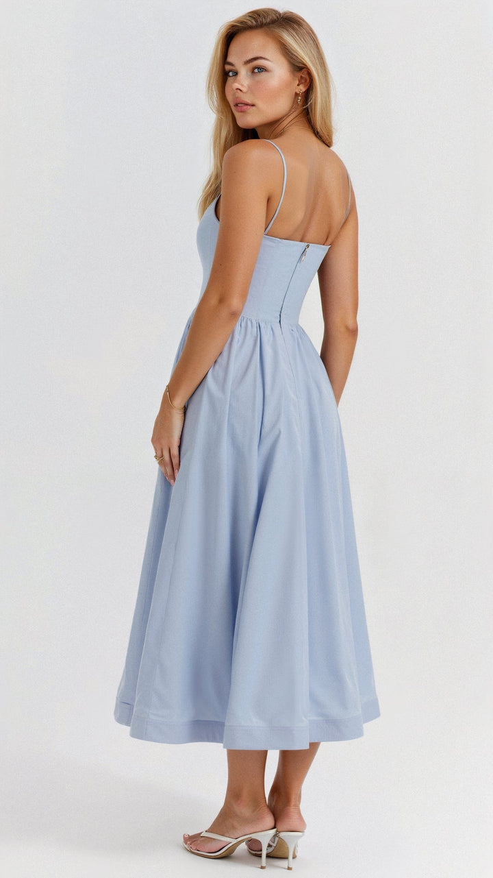 Tanja | Damen Klassisches A-Linien Kleid Mit Spaghettiträgern