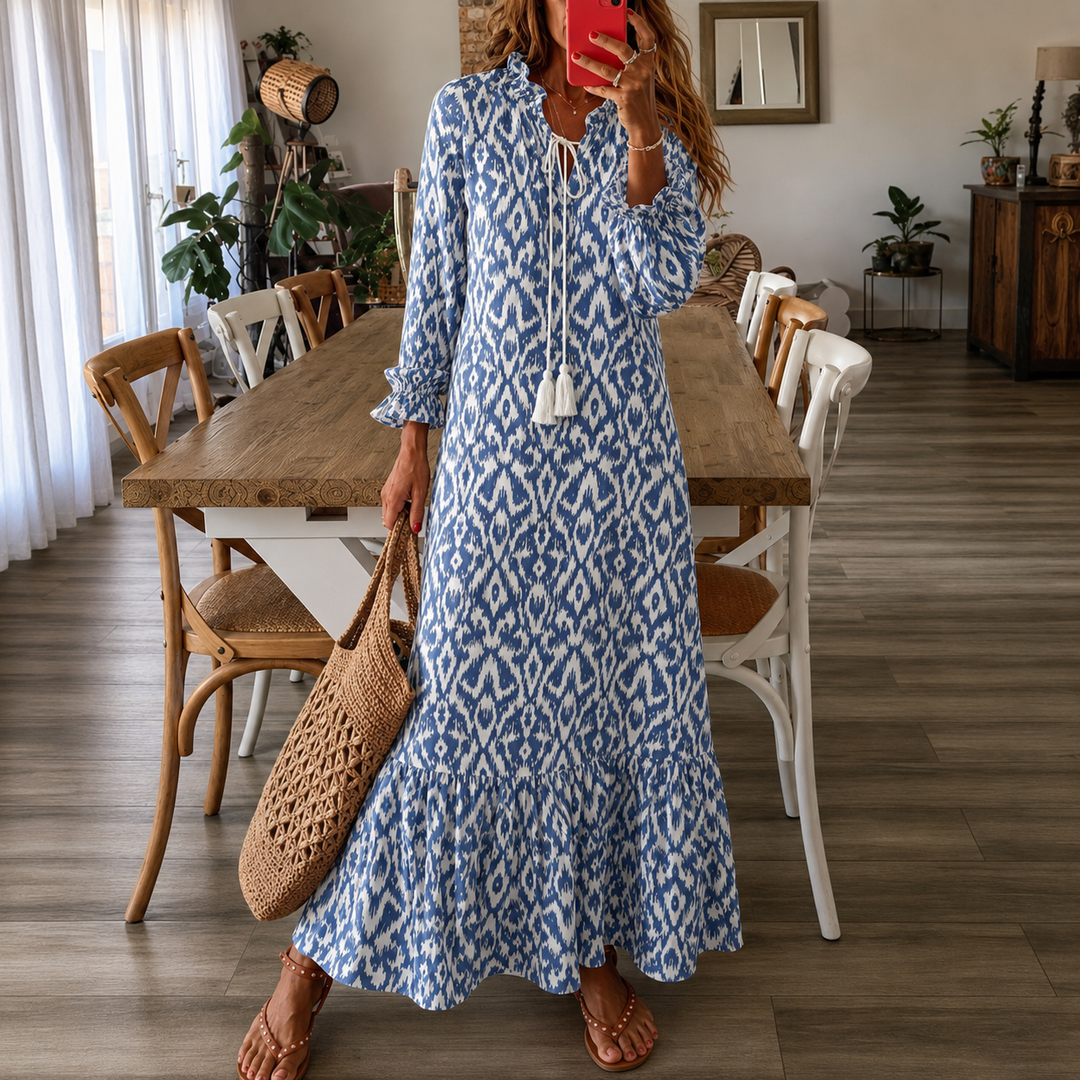 Julea | Damen Luftiges Bedrucktes Boho Kleid